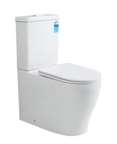 Raised Height Back To Wall Tornado Rimless Flush Toilet Suite with Soft Close Seat - White (4 Star)